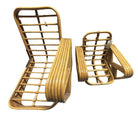 Restored Mid-century Child Size 4-Strand Square Pretzel Rattan Lounge Chair, Pai