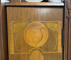 Antique Art Nouveau Mahogany and Floral Marquetry Display Cabinet