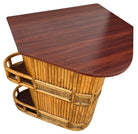 Restored Mid-century Sailboat Ships Bow Shaped Stacked Rattan Dry Bar