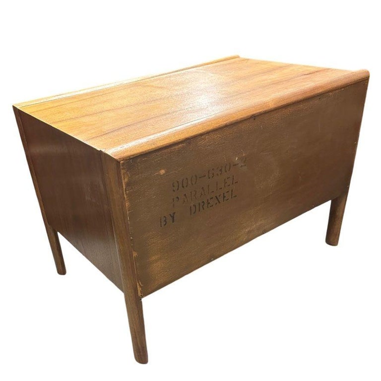 Mid Century "Parallel" Walnut End Table Commode by Barney Flagg For Drexel