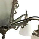 Art Deco Slat Glass Hanging Light Chandelier With Geometric Details