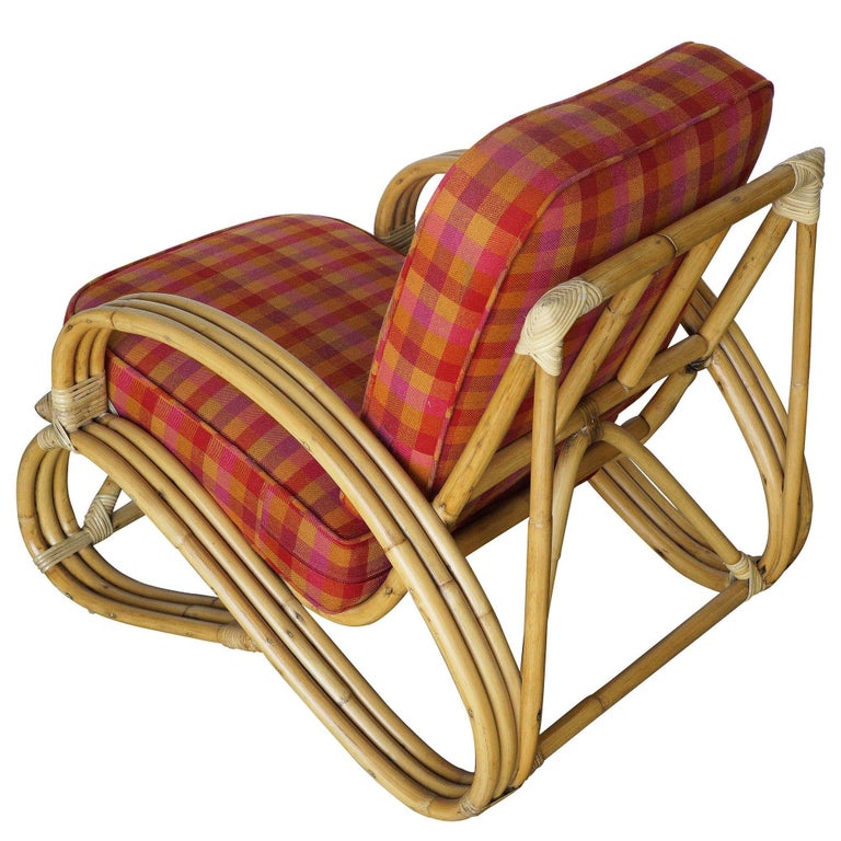 Restored Three-Strand "S-Arm" Rattan Living Room Set