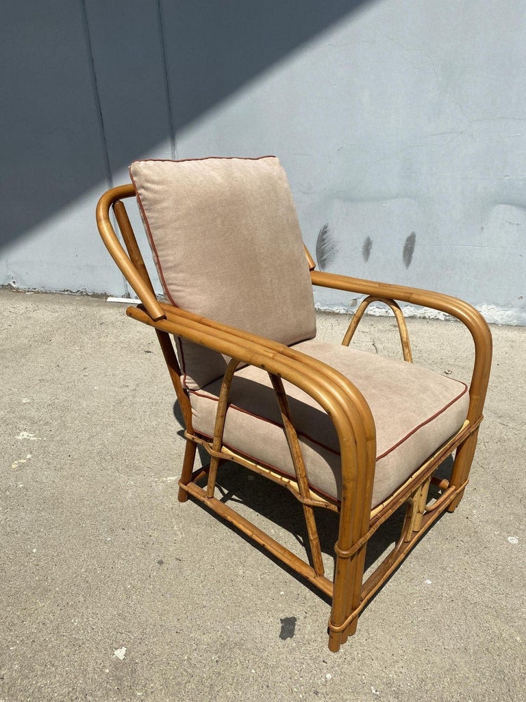 Restored "1949er" Rattan 3-Strand Lounge Chair by Heywood Wakefield