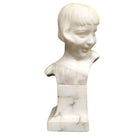 Hand Carved Boy and Girl Alabaster Bust Set