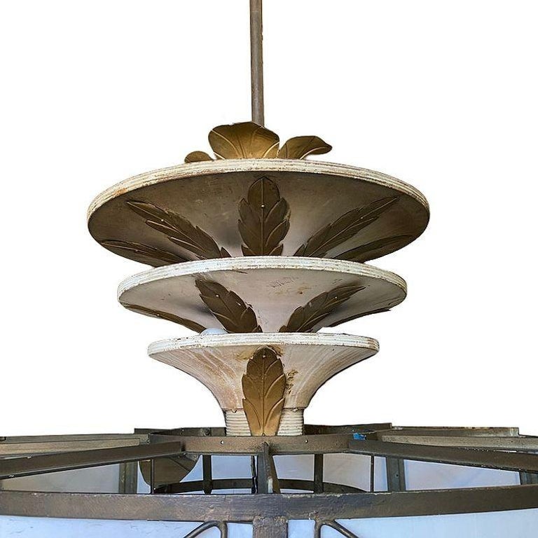 Grand Hollywood Theater 32 Light Chandelier with Palm Motif
