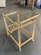 Restored Mid Century Rattan Bar Cart w/ Bottle Holder by Angraves, circa 1970