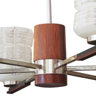 Italian Sputnik Chandelier in Rosewood Chrome with Glass Shades