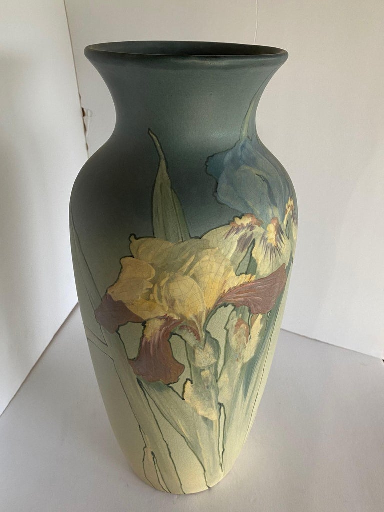 Art Nouveau Hand-Painted Art Pottery Vase by Weller Pottery