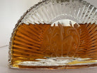 Art Deco Stepped Art Glass Perfume Bottle W/ Deer Motif