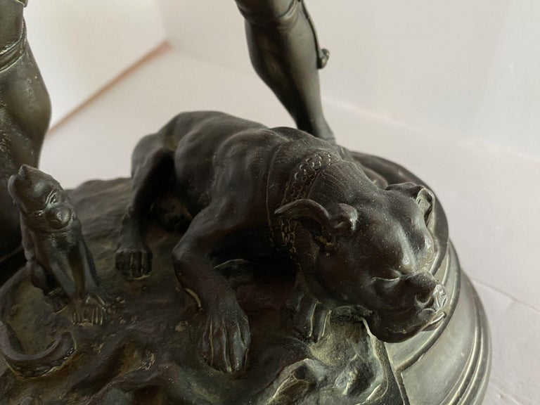 Victorian Bronze Jester Sculpture by After Alfred Barye, France 1860