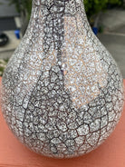 Large Mid Century Silver Crackle Vase by Royal Haeger