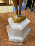 Neo Art Deco Copper-Tone Female Dancer Statue Dancer by Biess