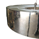 Chrome Drum Chandelier with Frosted Glass Shade