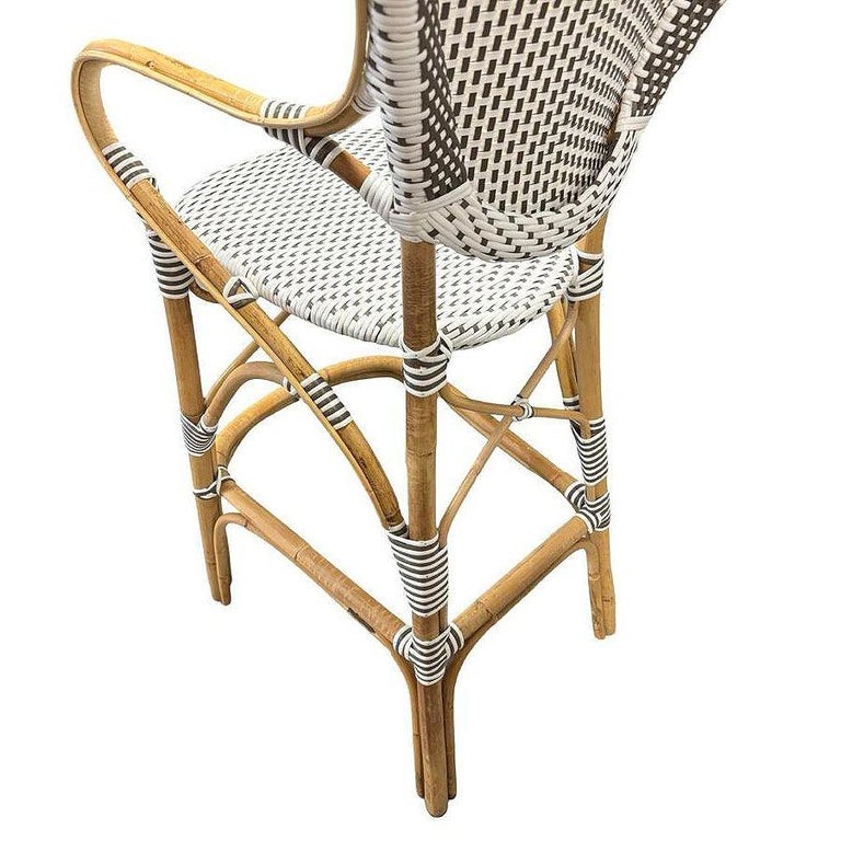 Set of 5 Danish Bistro "Isabell" Rattan Barstools w/ Woven Seat & Back by Sika D