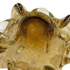 Mid-century Bullicante Amber Gold-Tone Ruffle Murano Art Glass Ashtray
