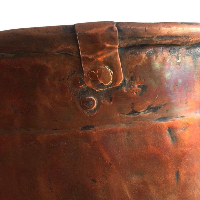 Late Victorian Hand-Hammered Copper Cauldron Pot