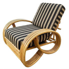 Restored MCM 3/4 Pretzel Rattan Sectional Sofa & Recliner Chair Living Room Set