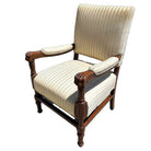 Pair of Mediterranean Style Carved Walnut Lion Paw Armchairs