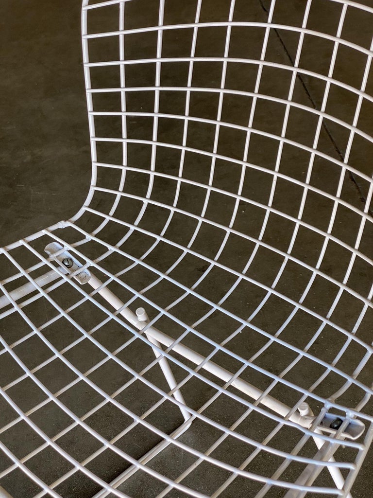 White Wire Side Chair by Harry Bertoia for Knoll, Pair Circa 1952
