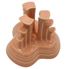 Art Deco Apricot Peach Tripod Pyramid Candleholder by Fiesta Ware, Pair