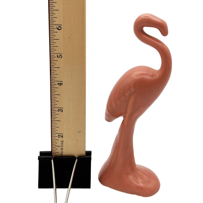 MCM Ceramic Curious Watcher Modernist Pink Flamingo Tabletop Statue by Metlox
