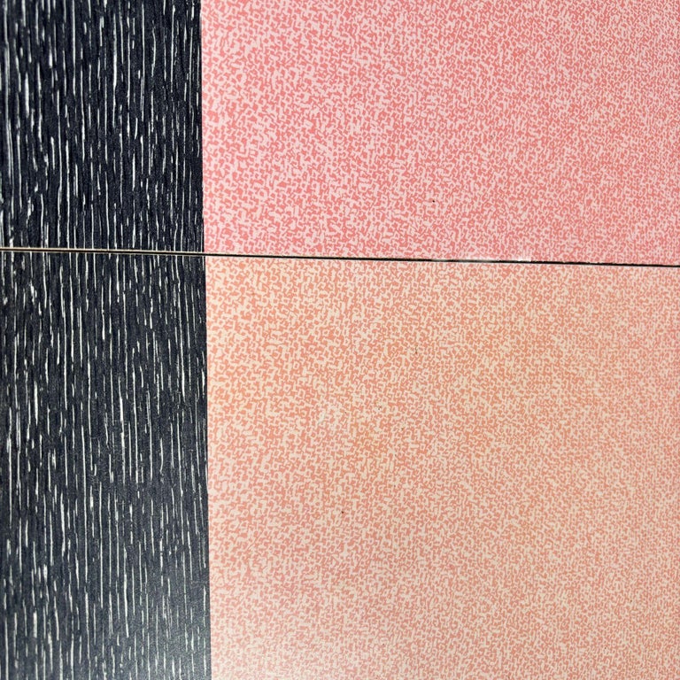 Mid-century Pink & Black Formica & Polished Chrome Kitchennette Dining Table