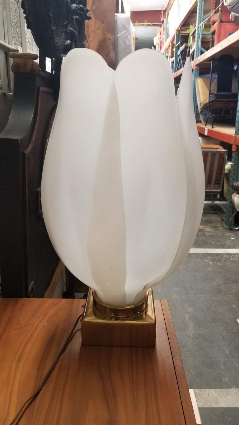 Oversized Acrylic Tulip Lamp in the style of Roger Rougier