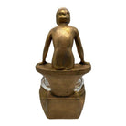Art Deco Nude Woman Seated at Pool Bronze & Crystal Sculpter Ashtray by Nuart