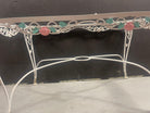 Pink Rose White Iron Garden Table and Chairs Set