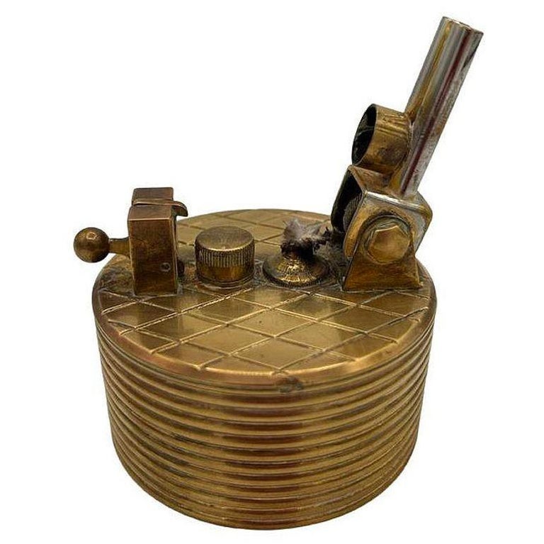 Mid-century "Brilux" for Dunhill Brass Lift-Arm Table Lighter, Switzerland