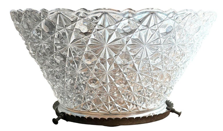 Victorian Daisy and Buttons Pressed Glass Light - 9 Available!