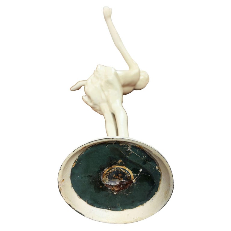 1916 " The Good Fairy" Spelter Metal Nymph Statue by Jessie McCutcheon Raleigh