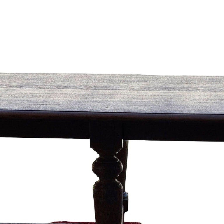 11 ft Hand-Carved Oak South Shore Massachusetts Long Farmhouse Dining Table