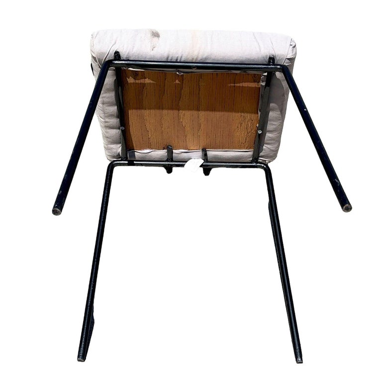 Mid-Century Iron Wire Art Side Dining Geometric Chair by Homecrest, Pair