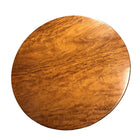 Restored Round Rattan Coffee Table with Mahogany Top