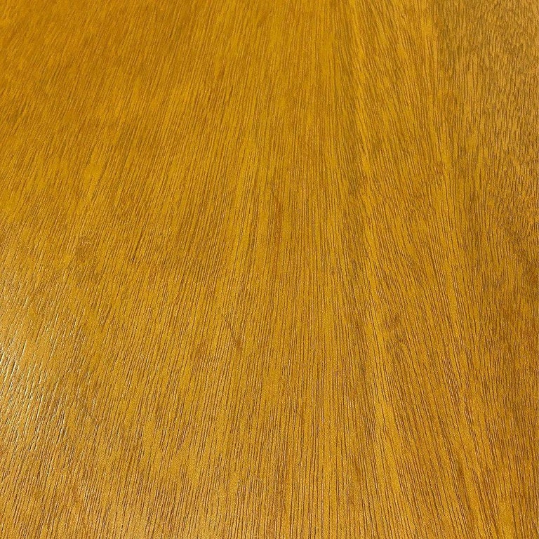 Restored Mid-century Stacked Rattan Coffee Table w/ Mahogany Top