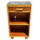 Restored Rattan and Mahogany Lowboy Dresser and Nightstand Set