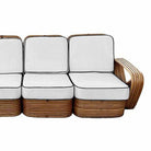 Restored Paul T Frankl Style Rattan 5-Strand Square Pretzel 5-Seat Sectional