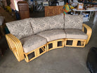 Impeccably Restored Paul Frankl Four Strand Rattan 4 Seat Corner Sectional So