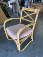 Rattan 2-Strand X-Back Lounge Chair with Streamline Speed Arms