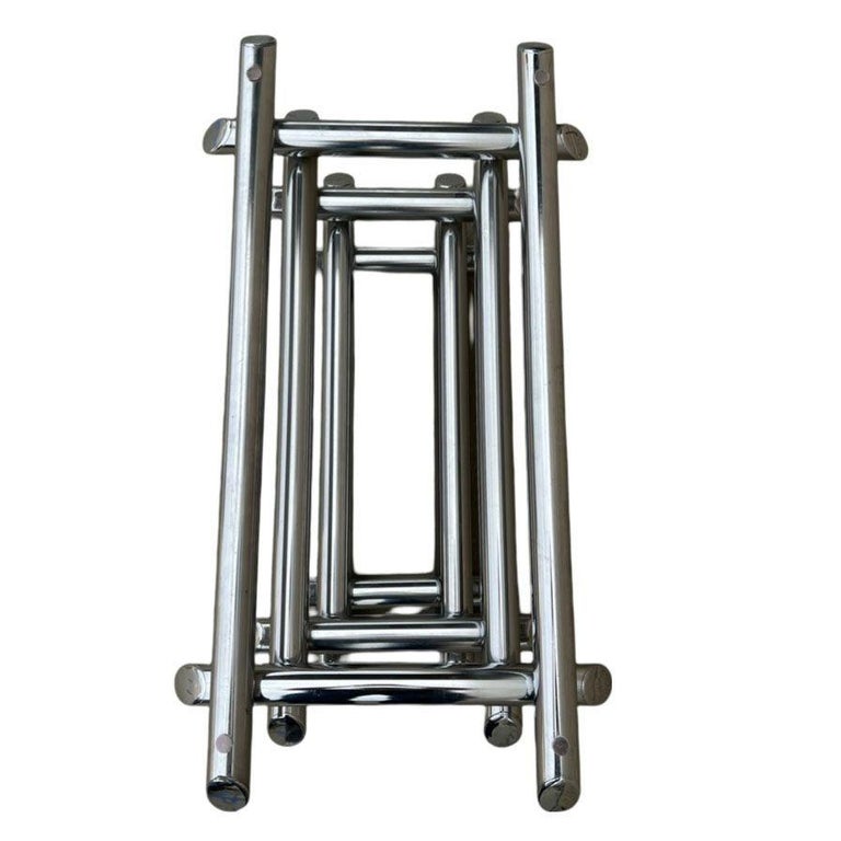 Paul Mayen Style Chrome Tubular Stacked Cocktail Table