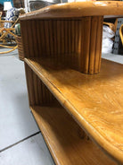 Restored Rattan Six Strand Square 3/4 Pretzel Livingroom Sofa and Chairs Set