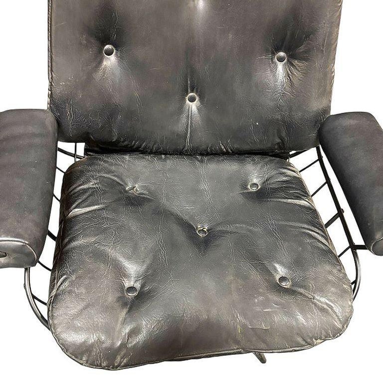 MCM Model 90 "Riviera" Swivel Springer Iron Lounge Chair w/ Ottoman by Homecrest
