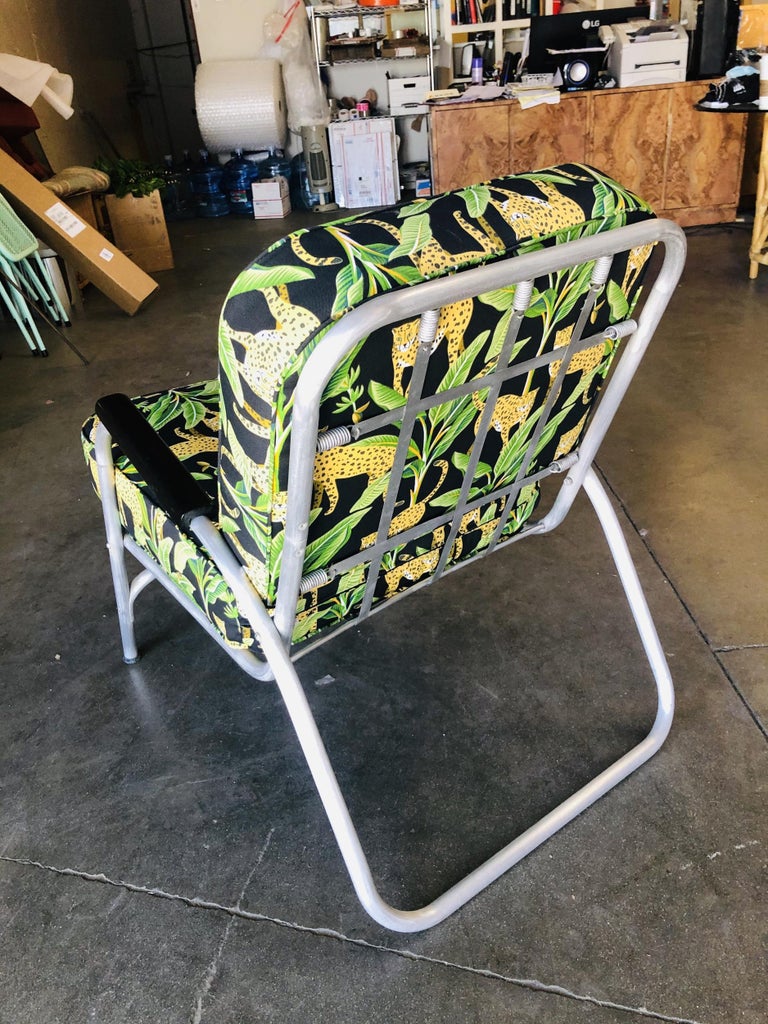 Mid Century Aluminum Patio/Outdoor Lounge Chair, Pair