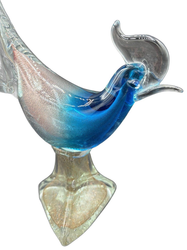 Mide-century Murano Pheasant Art Glass Sculpture attributed to Barovier & Toso