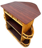 Restored Mid-century Sailboat Ships Bow Shaped Stacked Rattan Dry Bar