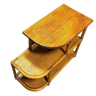 Restored Streamline Rattan & Mahogany 3-Tiered "Trio" End Table, Pair