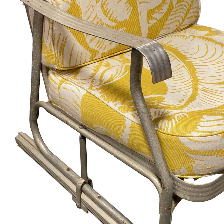 Mid-Century Aluminum Patio/Outdoor Lounge Chair w/ Ski Legs