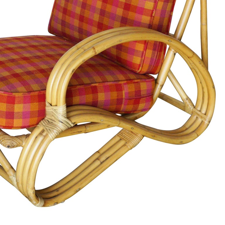 Restored Three-Strand "S-Arm" Rattan Living Room Set