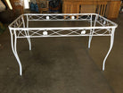 Mid-century Woodard Glass Top Wrought Iron Scroll Pattern Patio Outdoor Set